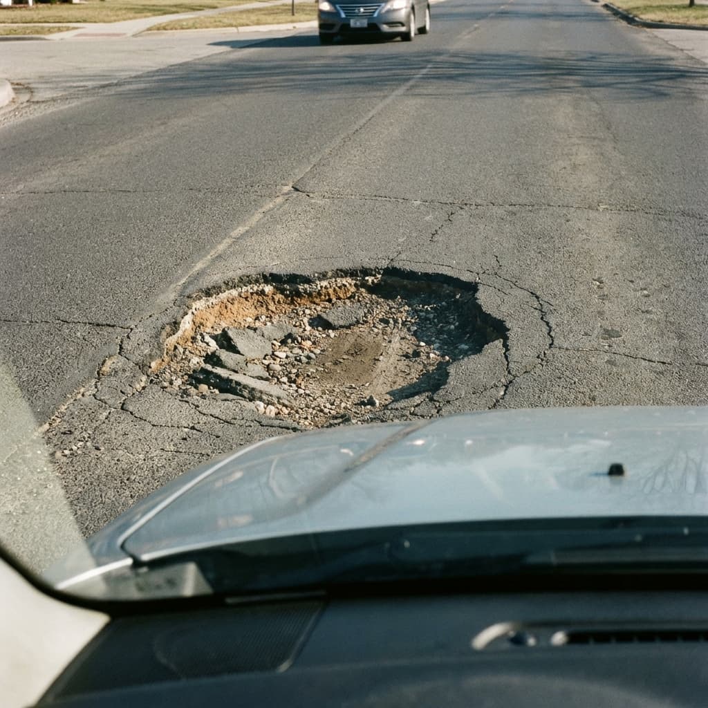 Large pothole